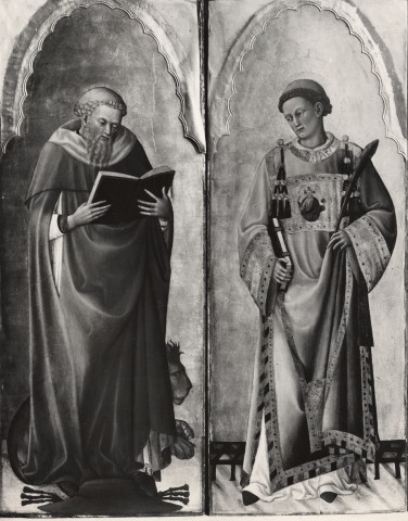 Anonimo — Badaloni Paolo (Paolo Schiavo) - sec. XV - San Girolamo; San Lorenzo diacono — scomparti laterali